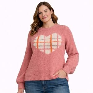 NWT LC Lauren Conrad Fuzzy Heart Sweater | XS